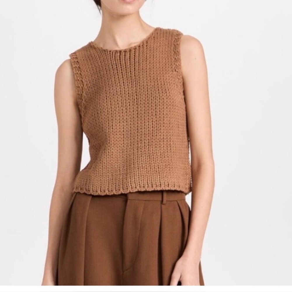 Line & Dot Costa Vista Brown Tan Tank Sweater Vest Chunky Knit